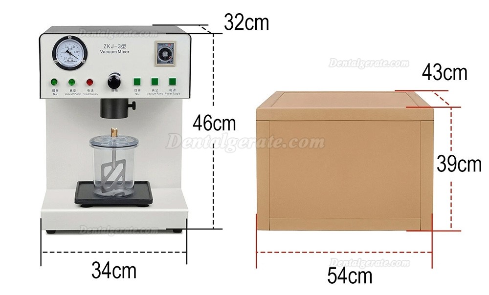 Dentallabor Vakuummischer Mischmaschine ZJK-3 mit eingebauter Vakuumpumpe, stufenlos einstellbare Mischmaschine